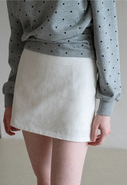 A-line mini skirt with clean lines and simple design
