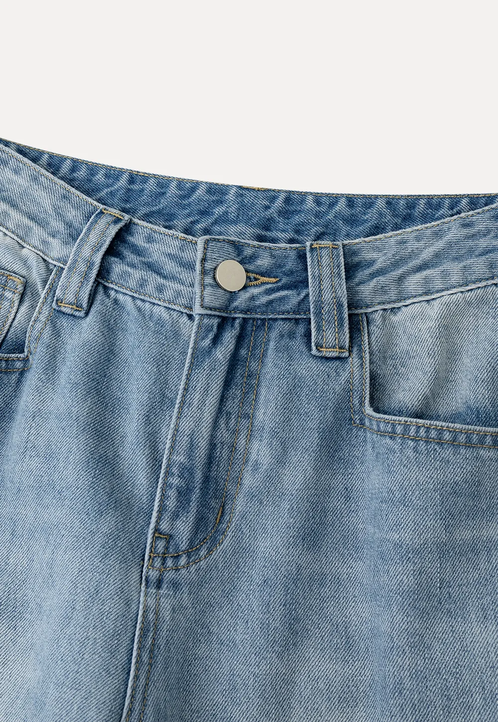 Wide leg high waist denim jeans with belt