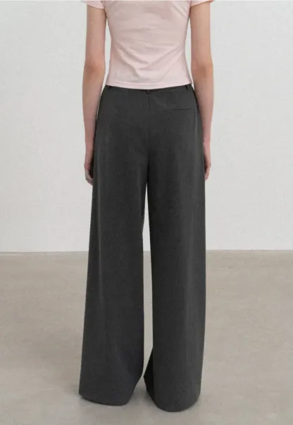 Wide Leg Casual Pants with Front Pleats