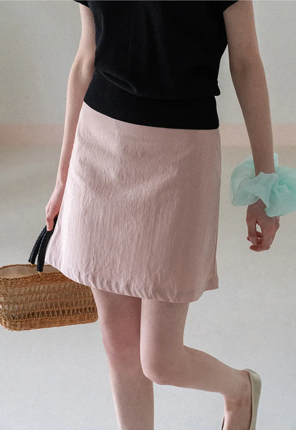 A-line mini skirt with front darts and clean hem