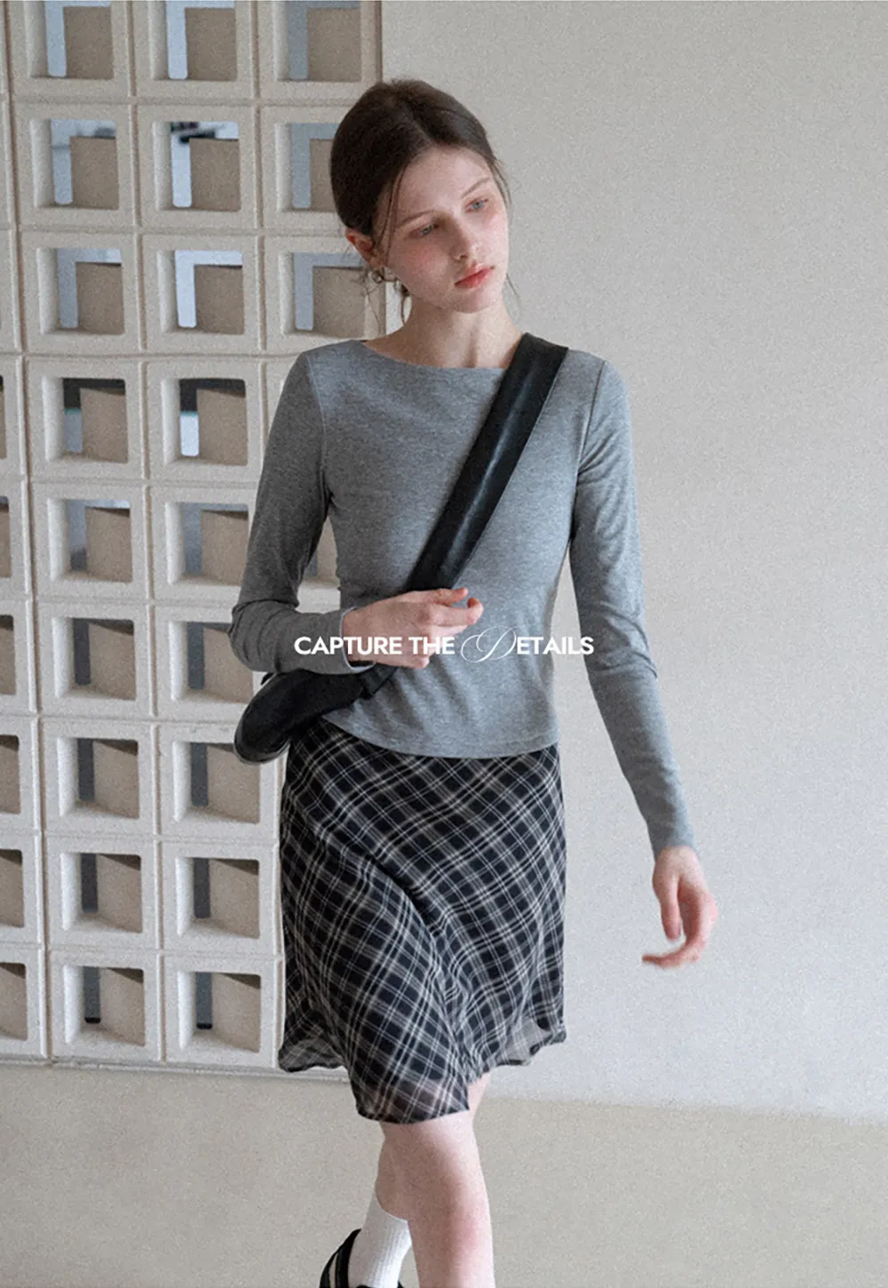 Plaid Skirt with Flowy Hem Design