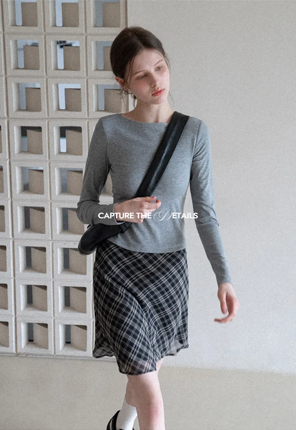 Plaid Skirt with Flowy Hem Design