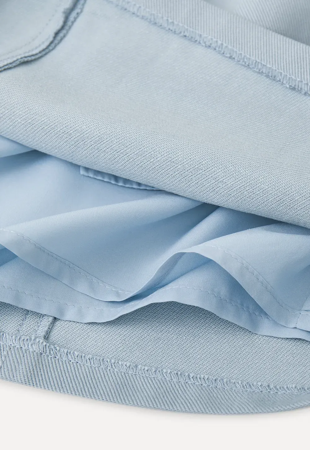 A-line mini skirt with front zipper and belt loops