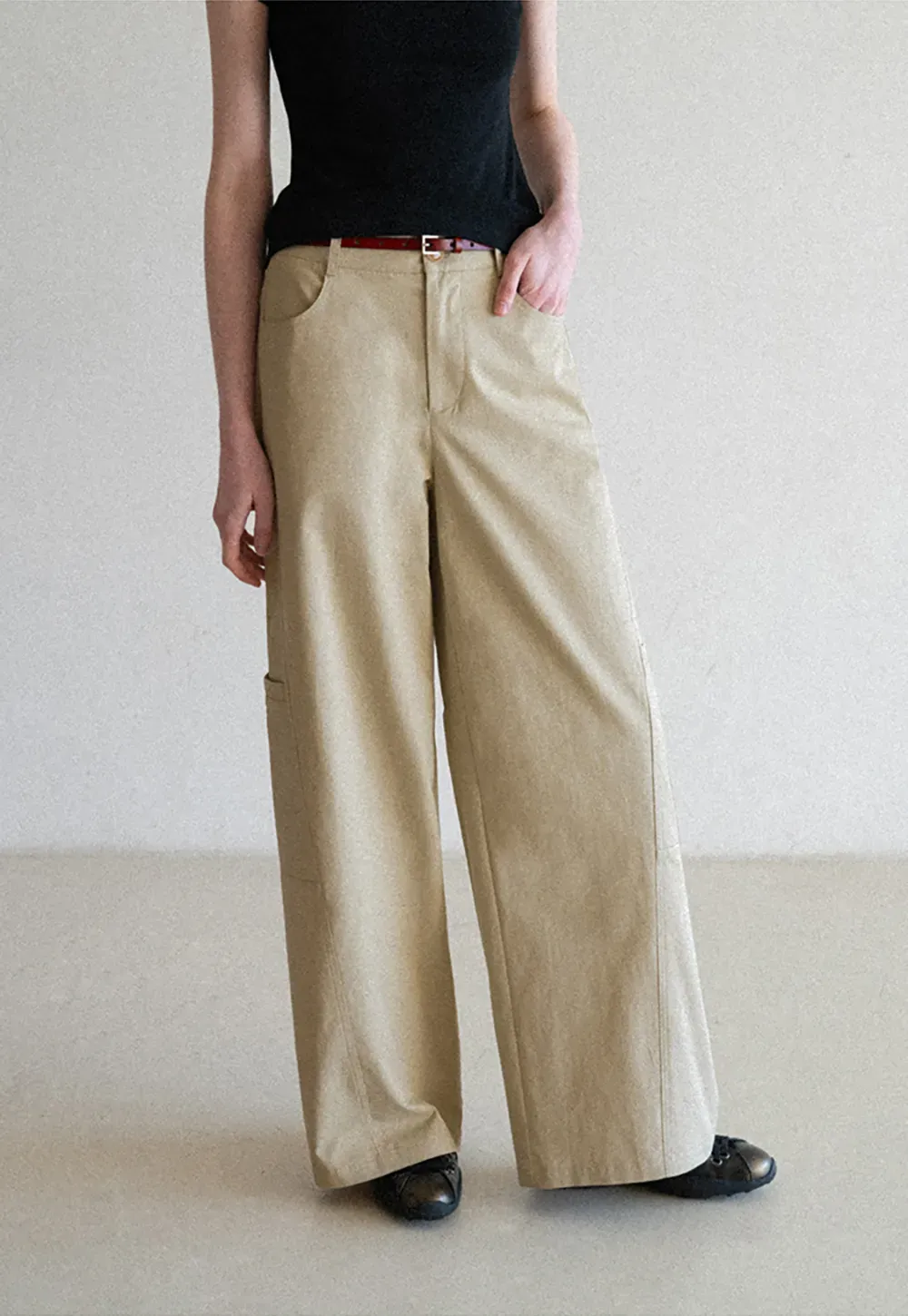 Wide Leg Casual Pants with Front Pockets