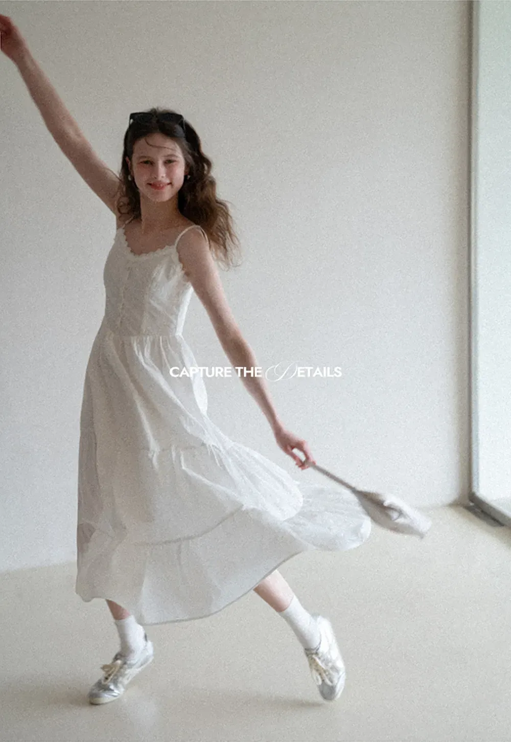 Lace Trimmed Tiered Strap Dress