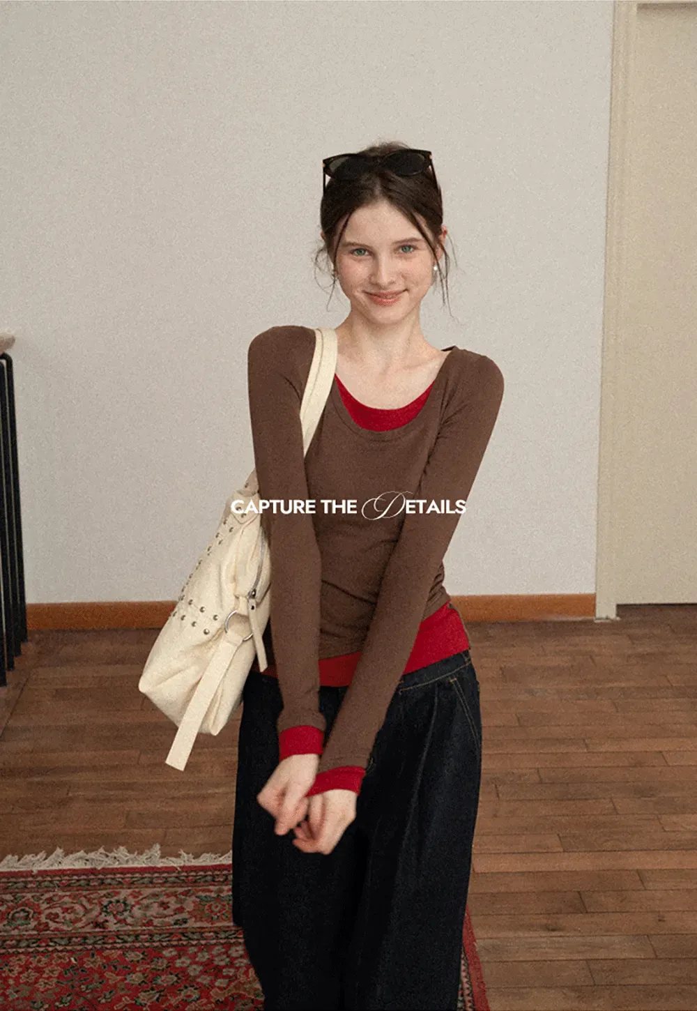 Long Sleeve Round Neck Top Simple Design Women's T-Shirt