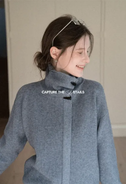 Turtleneck Knit Sweater for Women