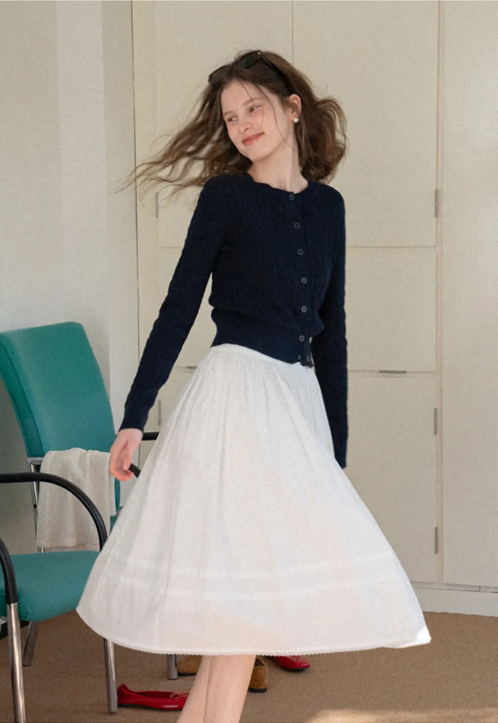 Cable Knit Long Sleeve Sweater Top