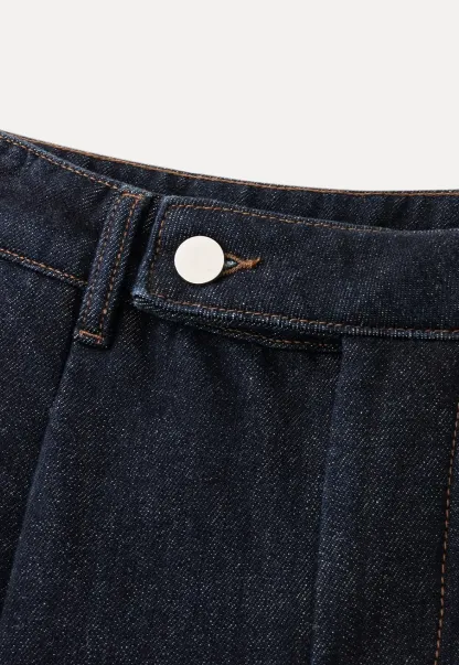 Dark Denim Wide-Leg Pants