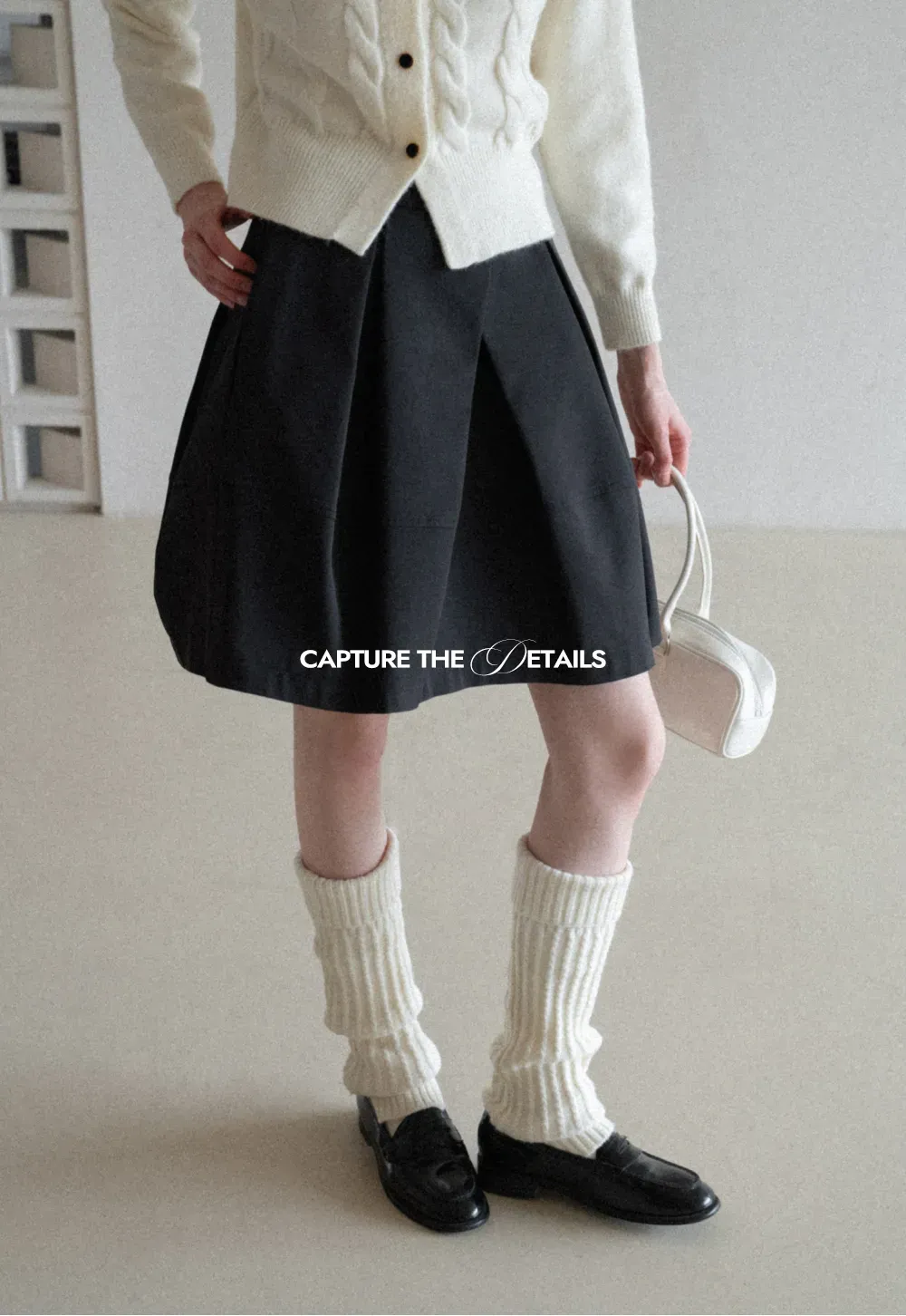 Pleated A Line Mini Skirt with Layered Design