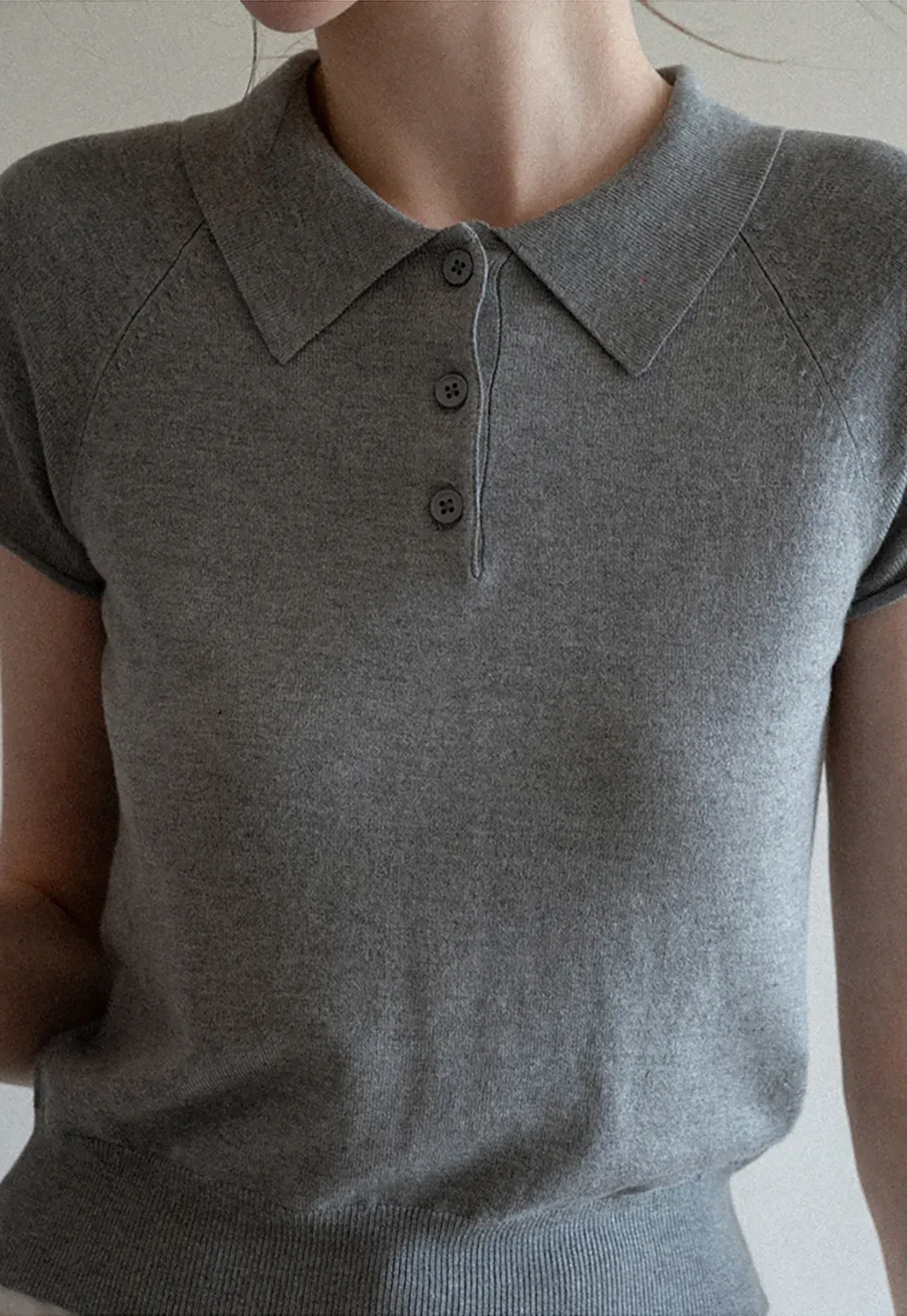 Short Sleeve Knit Polo Shirt