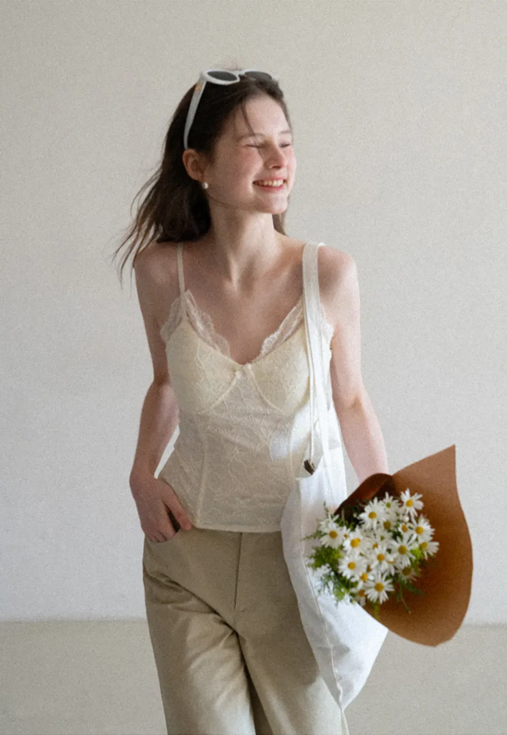 Lace Trimmed Corset Style Tank Top