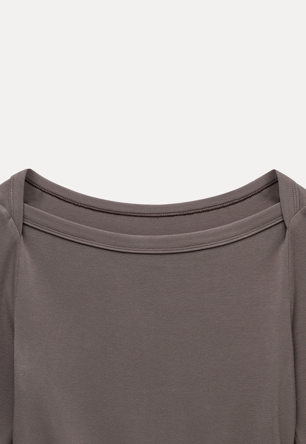 Women Boat Neck Ruched Long Sleeve T-Shirts