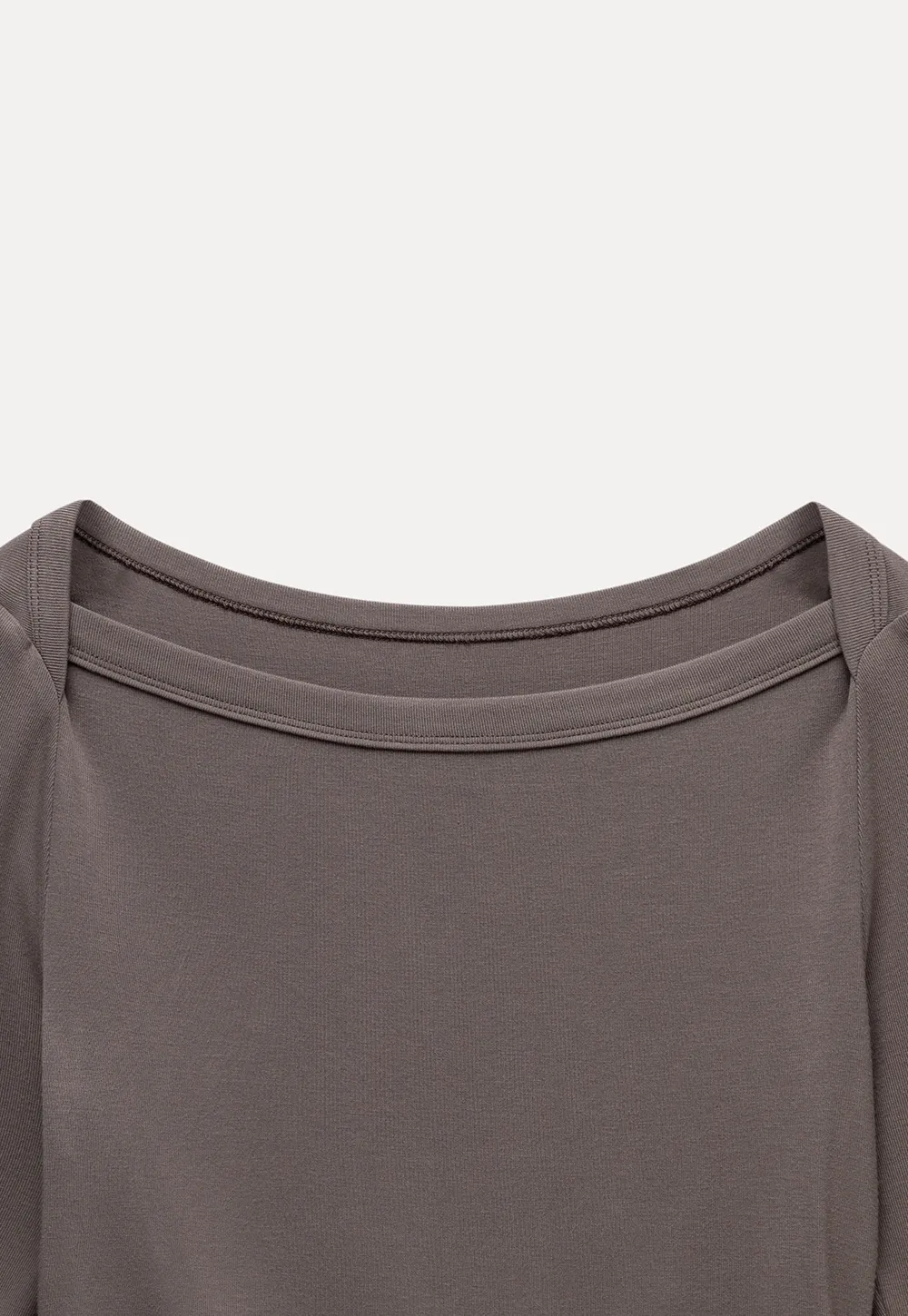 Women Boat Neck Ruched Long Sleeve T-Shirts