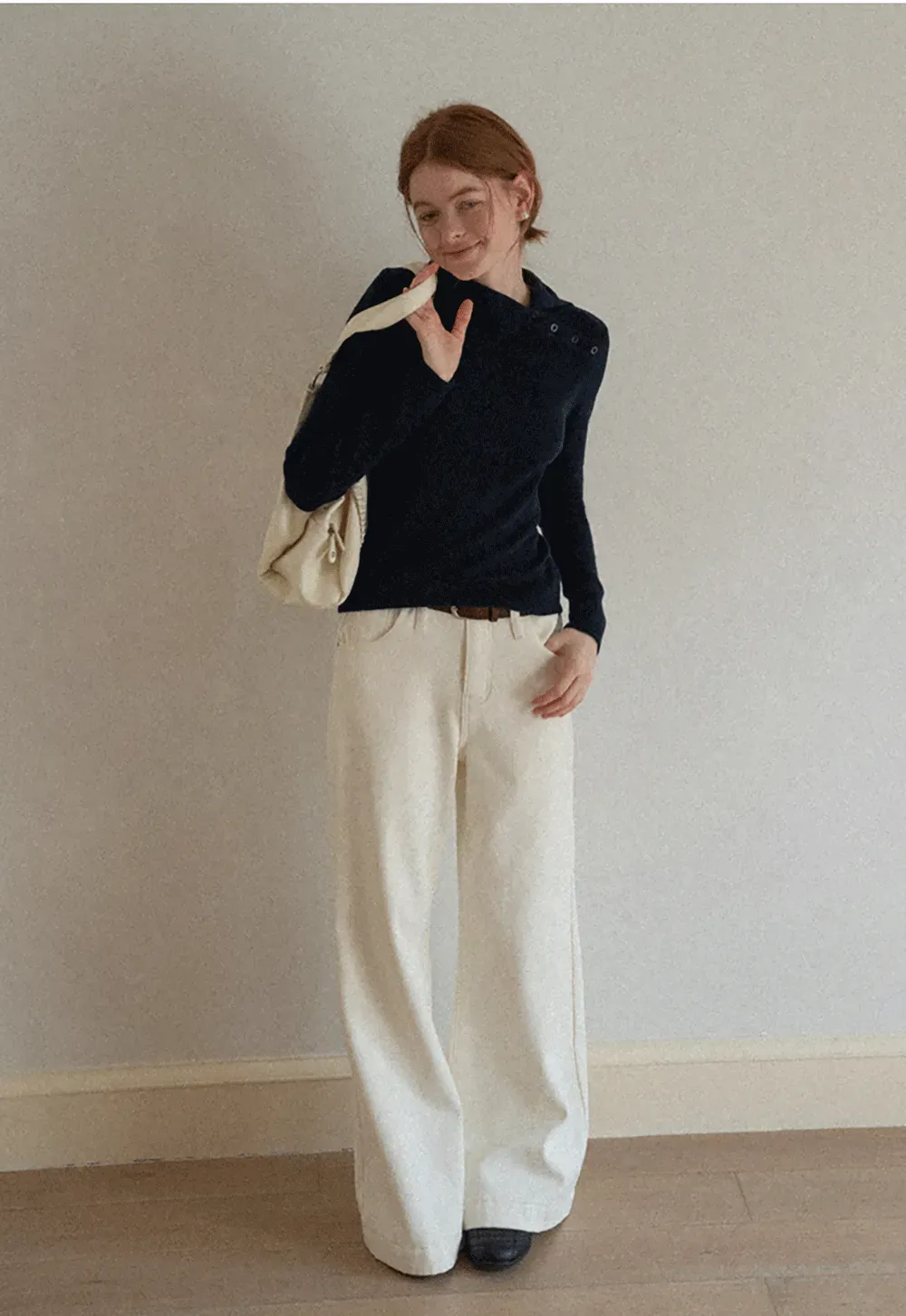 Turtleneck Sweater Long Sleeve Knitwear Women's Fitted Top