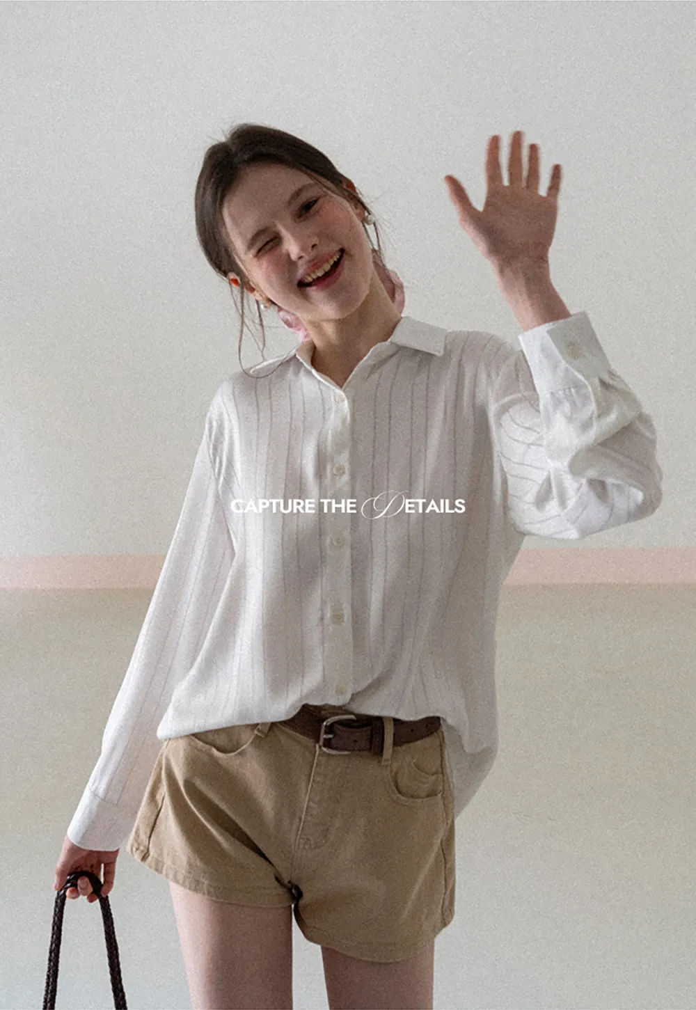 Long Sleeve Button Down Shirt with Vertical Stripes