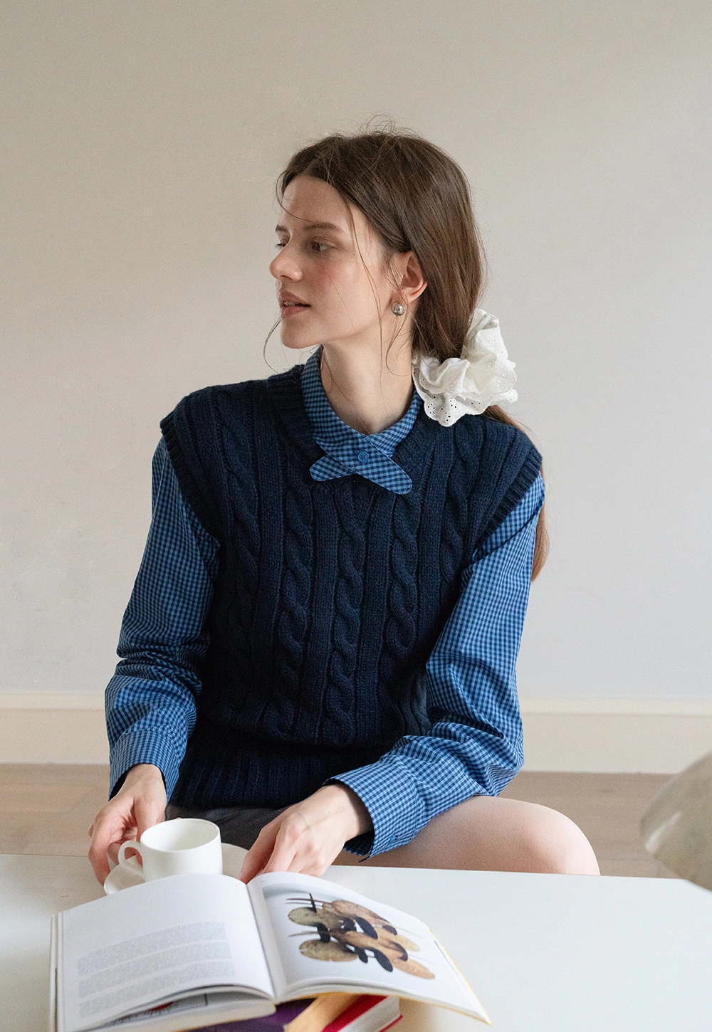 V Neck Sleeveless Knit Pullover Vest