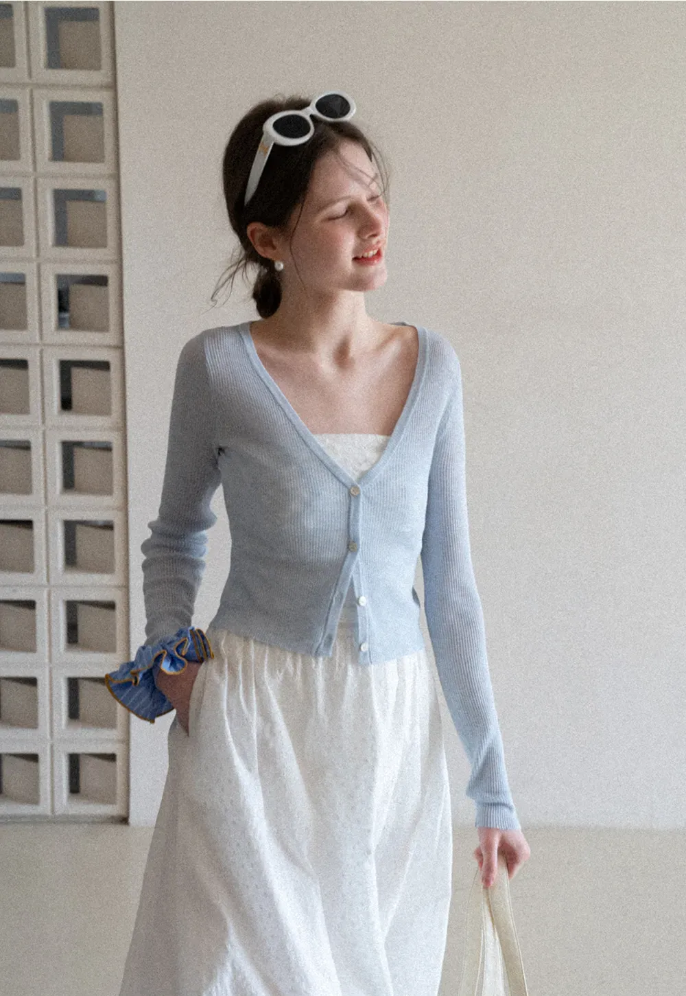 Lightweight Ribbed Knit Cardigan with Open Front