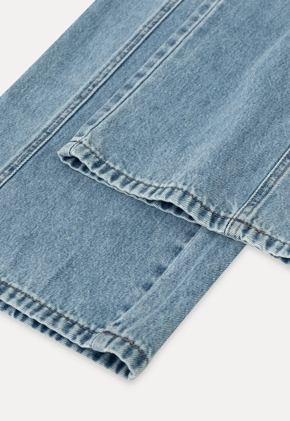 Wide leg high waist denim pants with belt loops