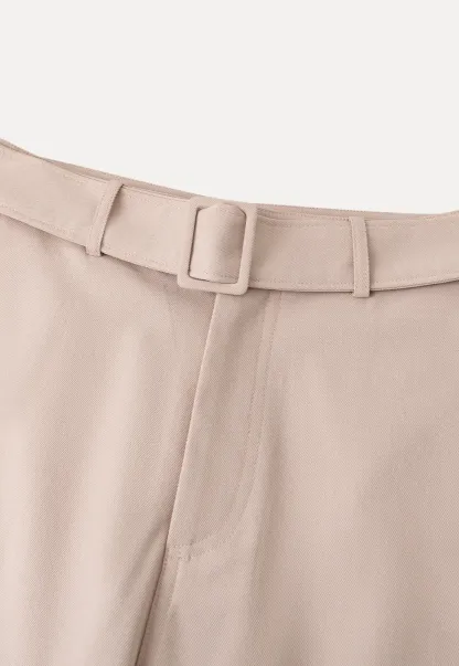 Wide Leg Casual Pants with Belted Waist