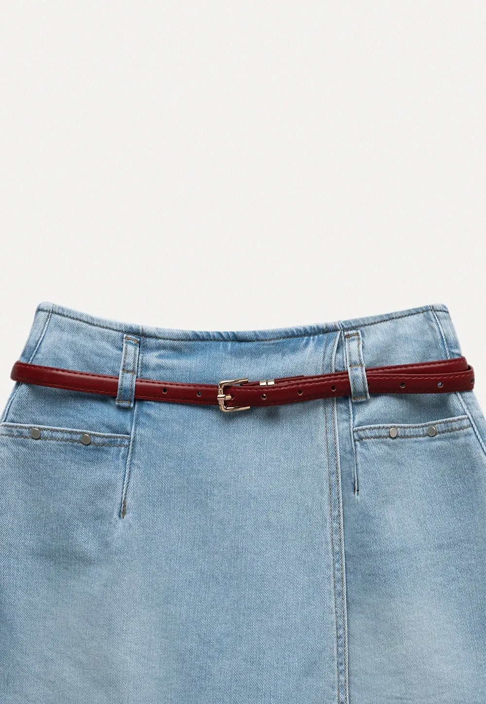 Denim Skort with Belt