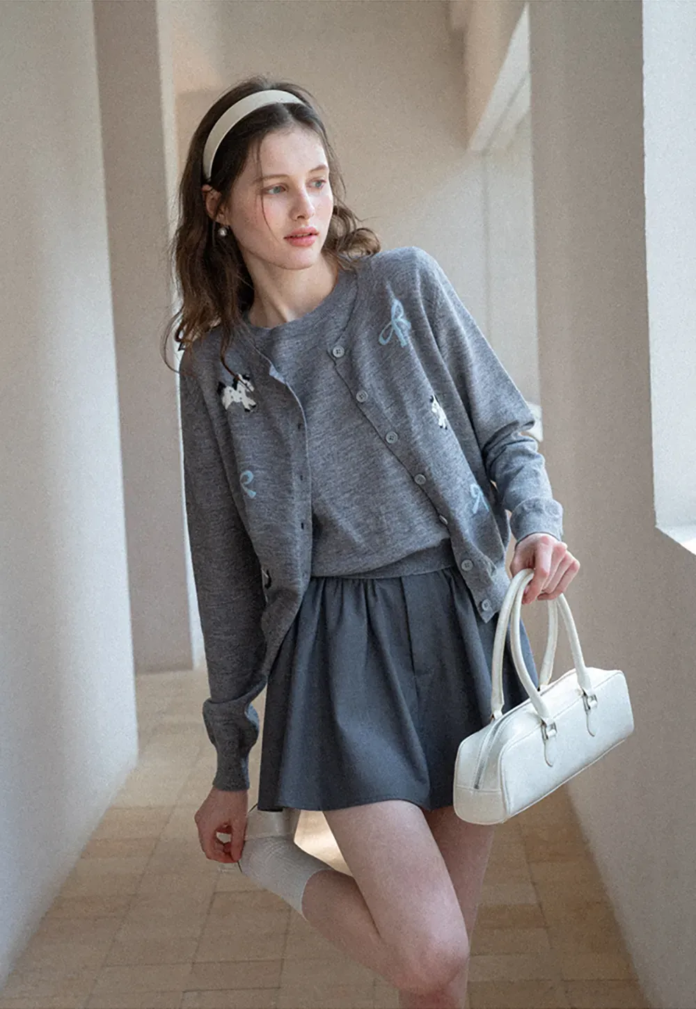 Pleated A-line Mini Skirt with Waistband