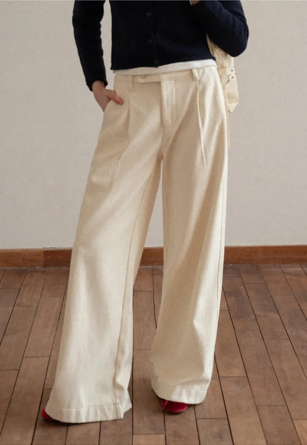 Dark Denim Wide-Leg Pants