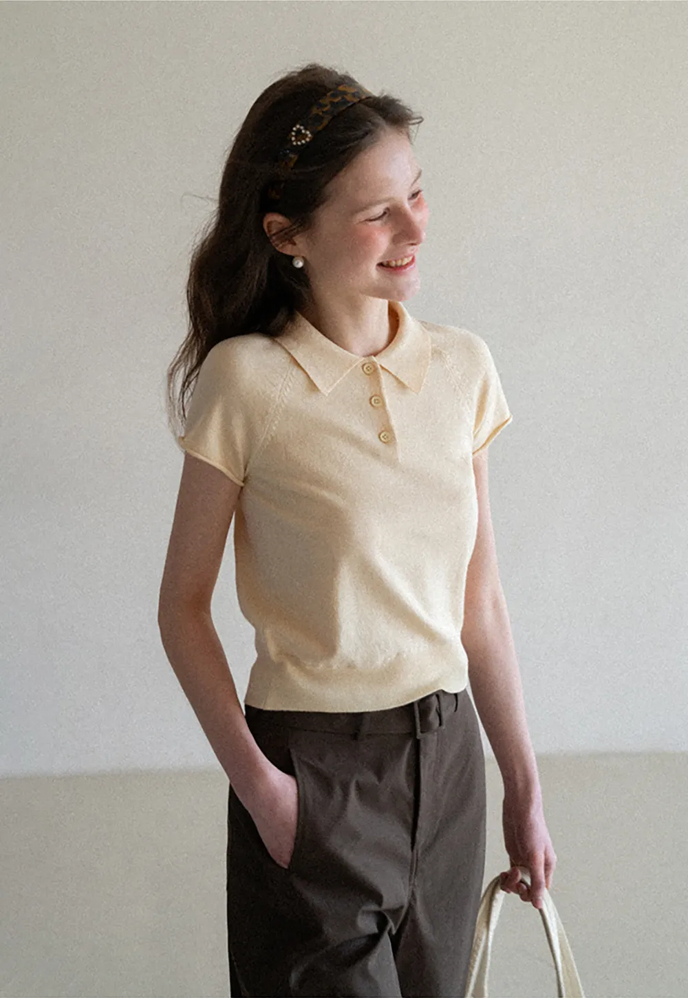 Short Sleeve Knit Polo Shirt