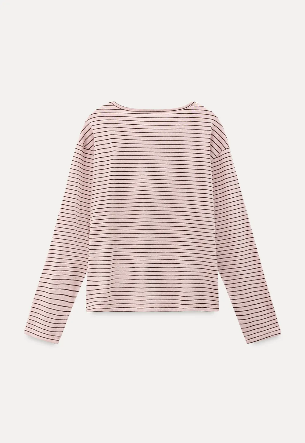Long sleeve striped henley shirt with chest pocket