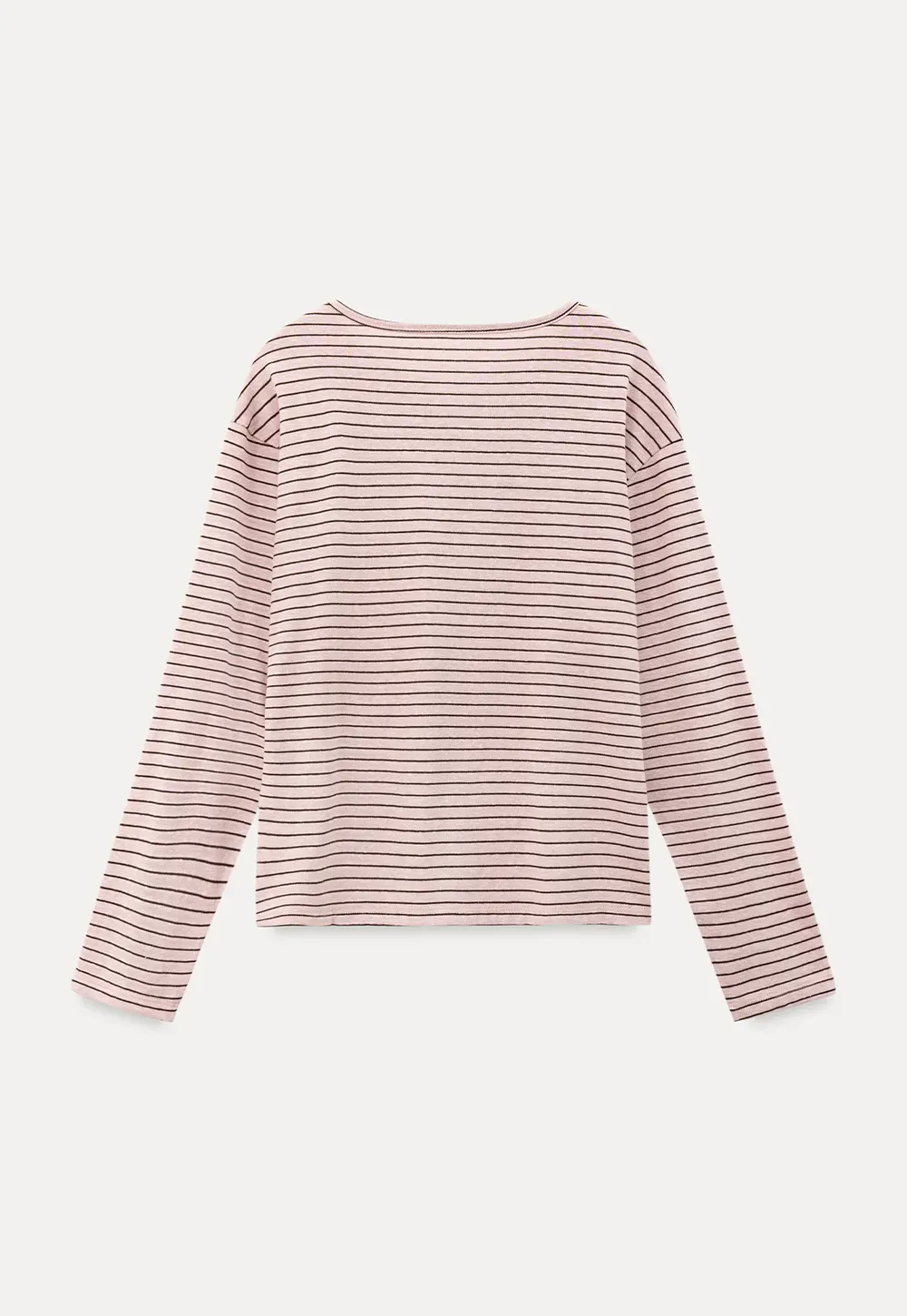 Long sleeve striped henley shirt with chest pocket