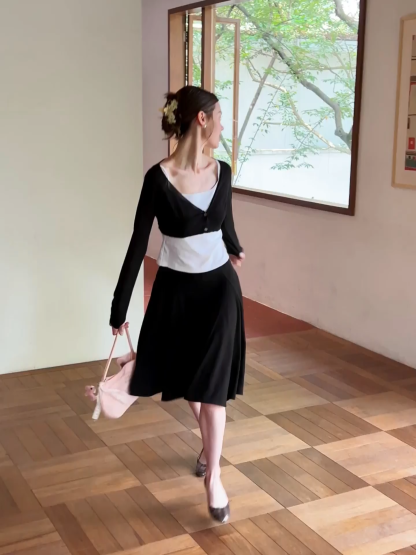 Pleated A Line Skirt