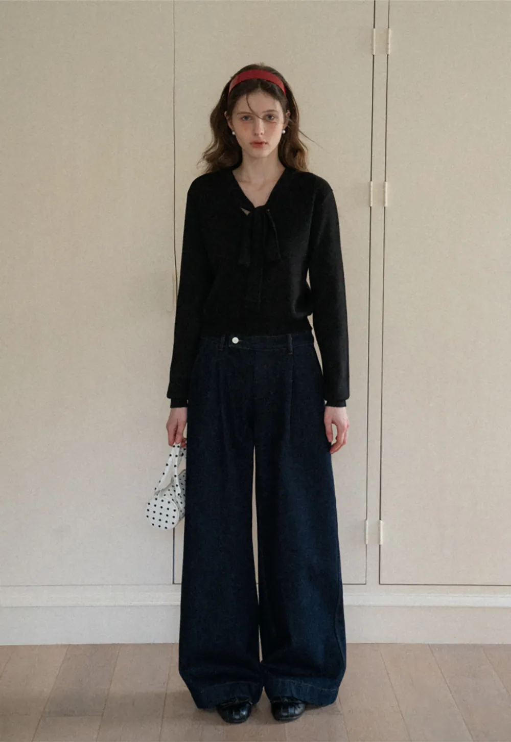 Dark Denim Wide-Leg Pants