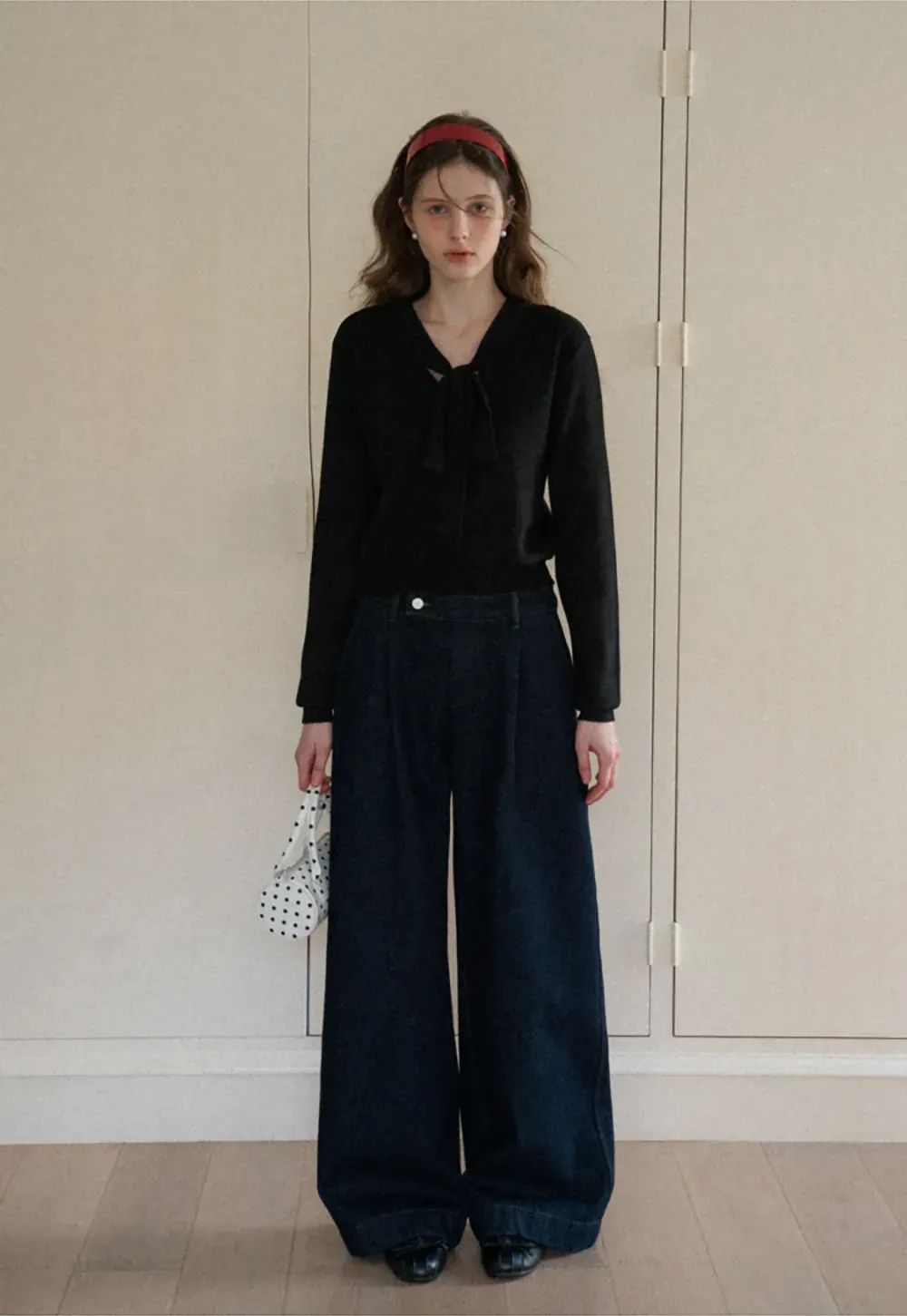 Dark Denim Wide-Leg Pants