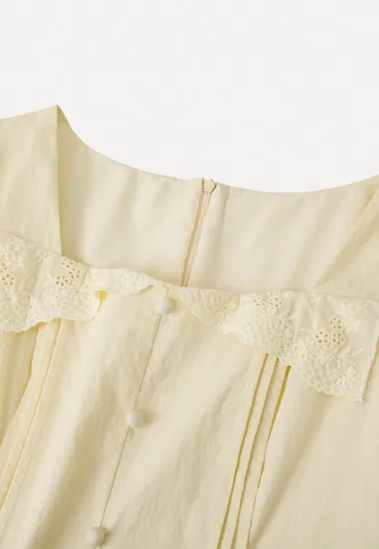 Short Sleeve Button Front Dress with Ruffled Hem