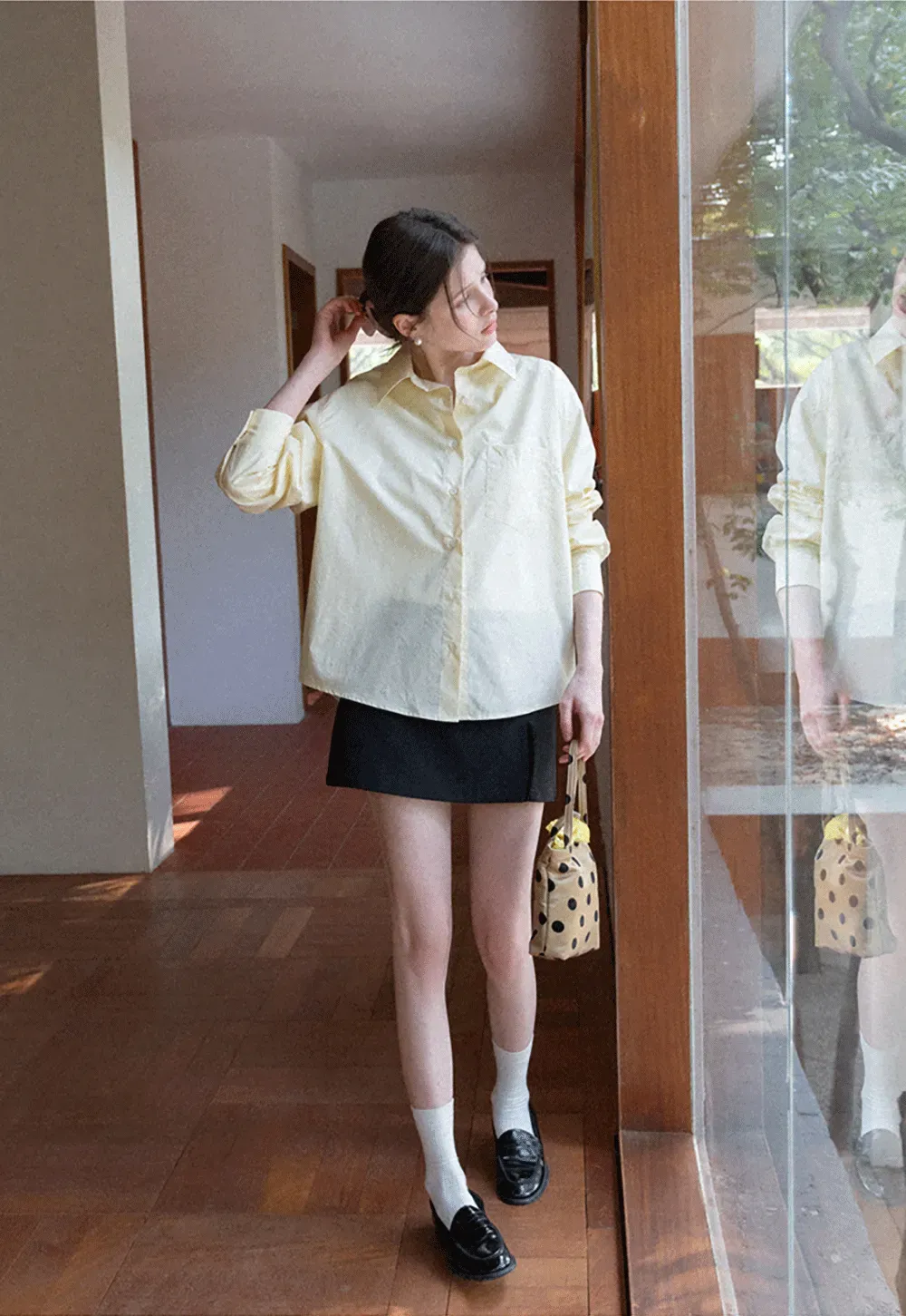 Classic button down shirt with rolled sleeves