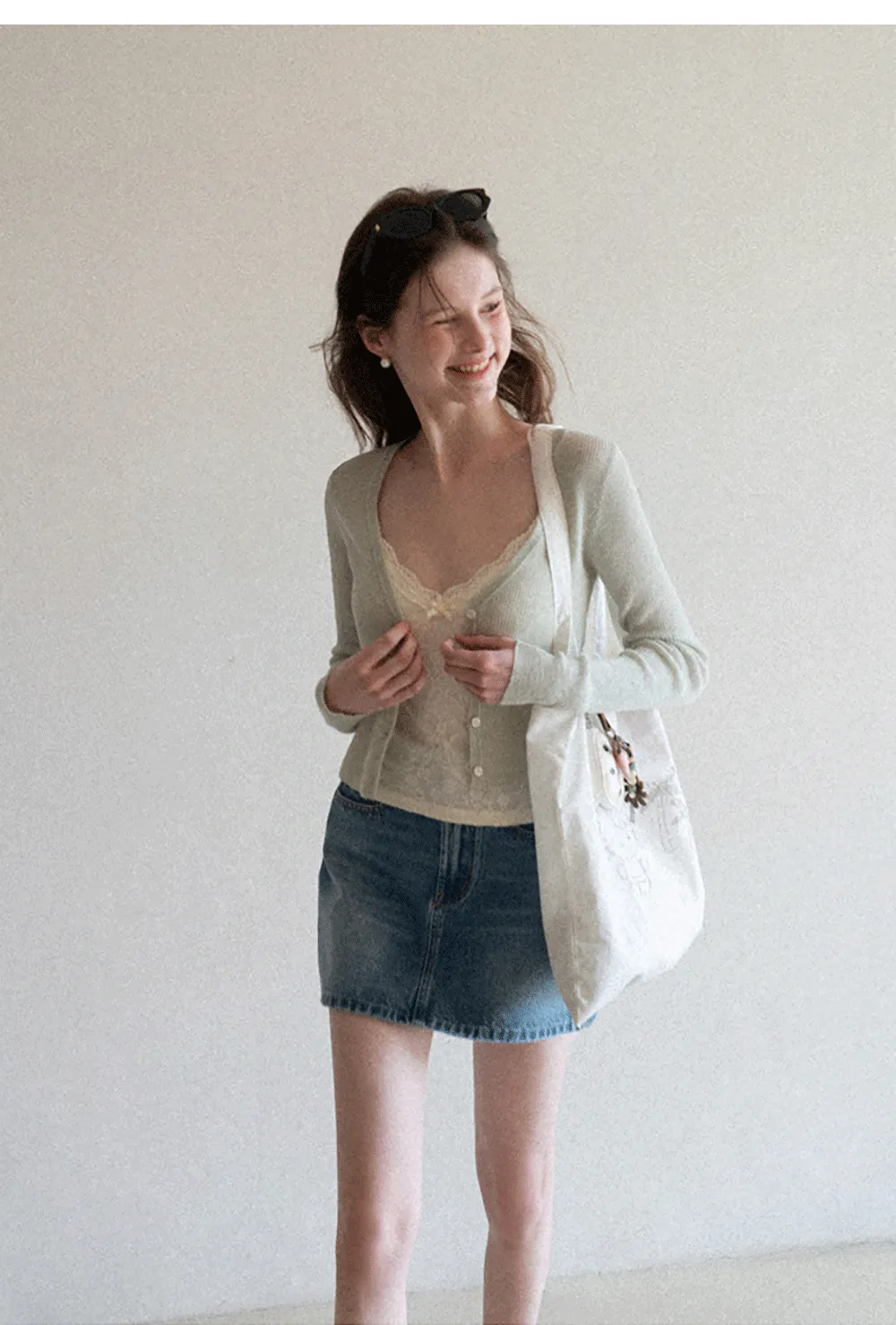 Lace Trimmed Camisole with Thin Straps