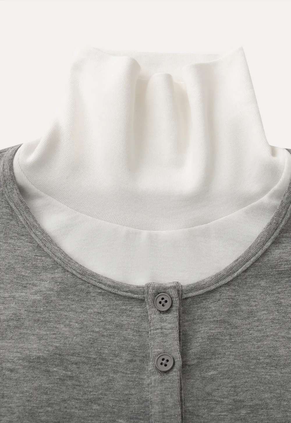 Stylish Gray Long-Sleeve Turtleneck Top