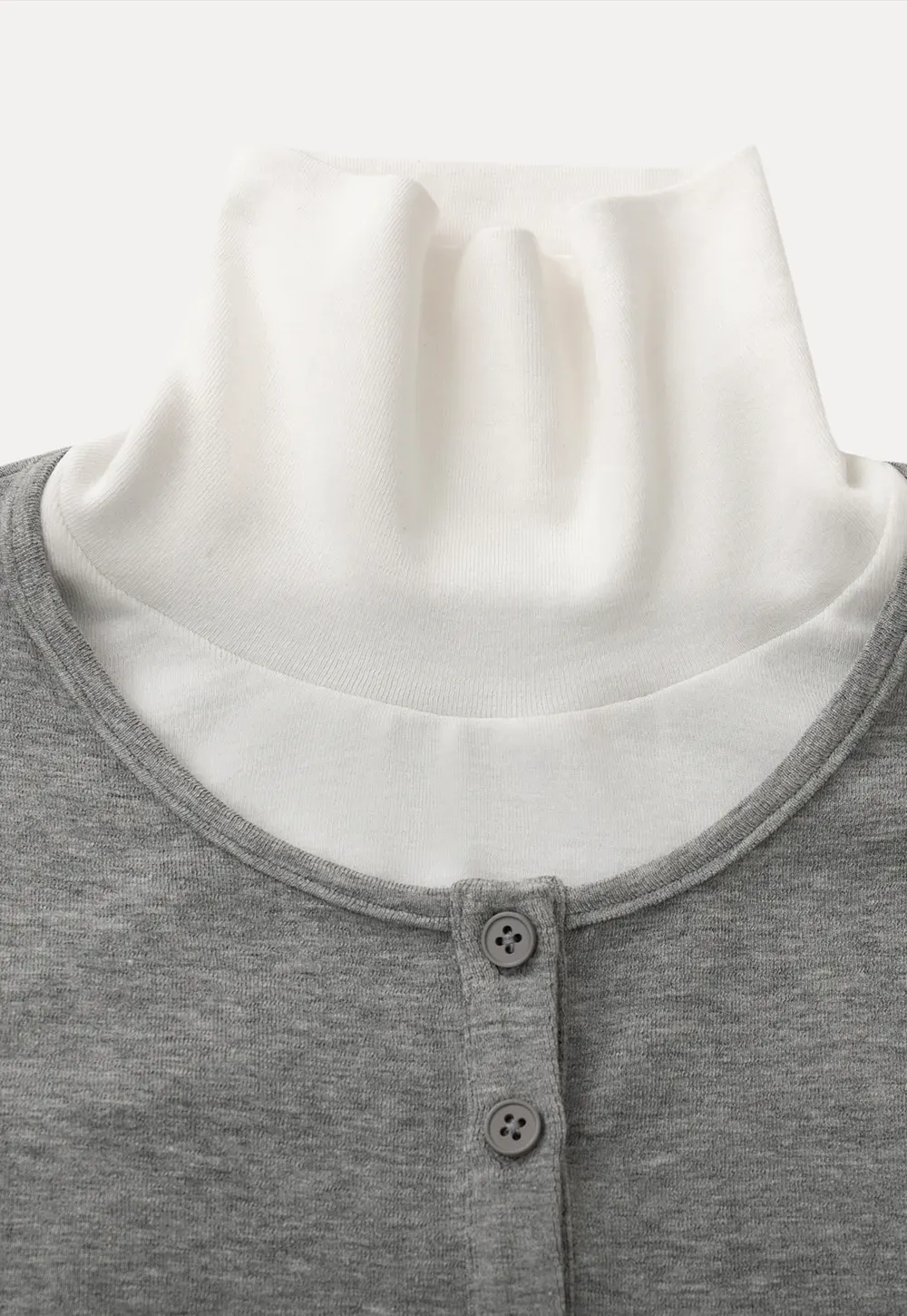 Stylish Gray Long-Sleeve Turtleneck Top