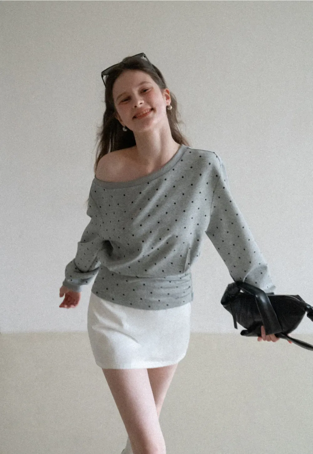 asymmetric sleeve casual sweater top