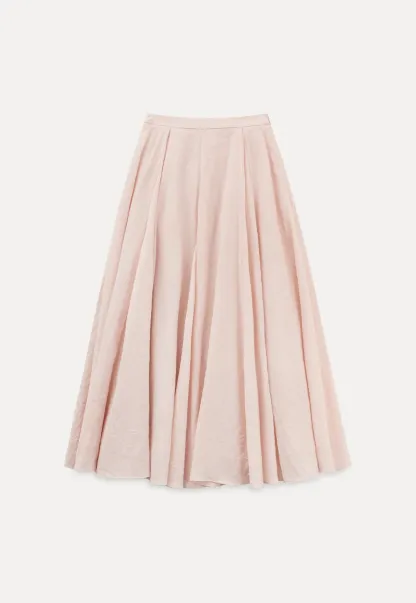 Flowy Pleated Midi Skirt with Drawstring Waist