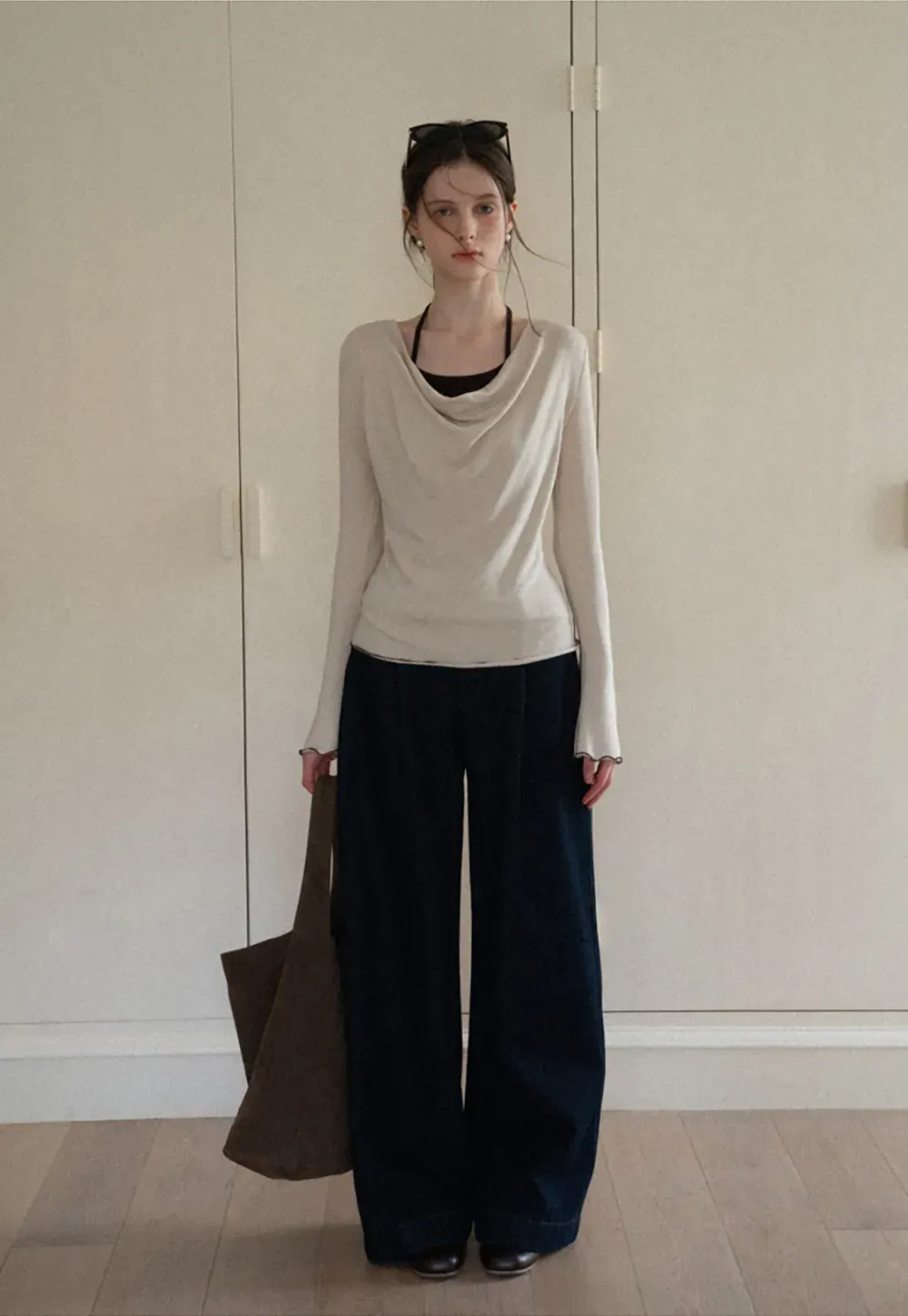 Dark Denim Wide-Leg Pants