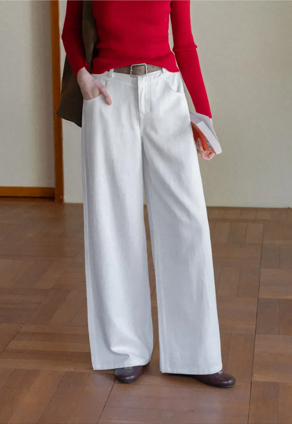 Wide Leg Casual Pants with Front Pockets