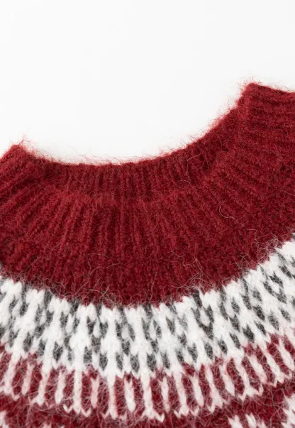 Women Warm Round Neck Nordic Style Sweater