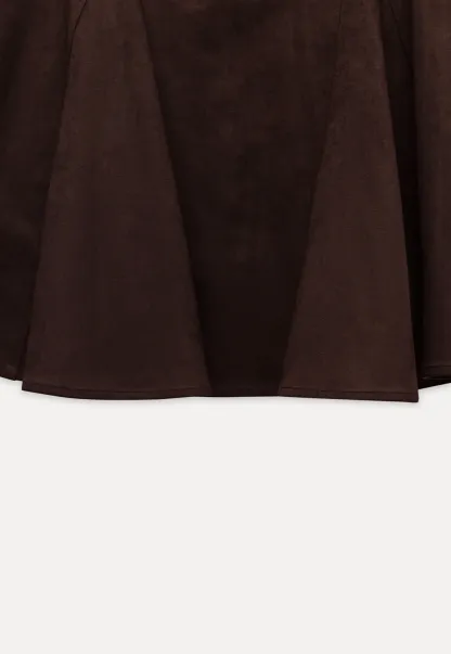 Womens Vintage Suede A-Line Skirt