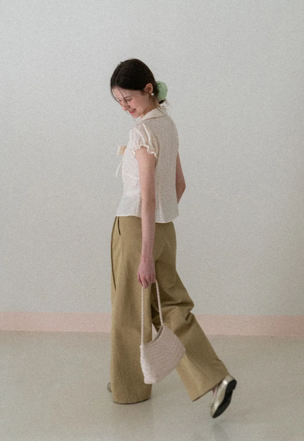 Wide Leg Pleated Casual Pants