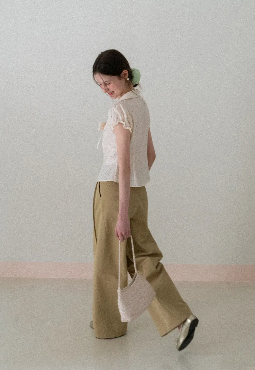 Wide Leg Pleated Casual Pants