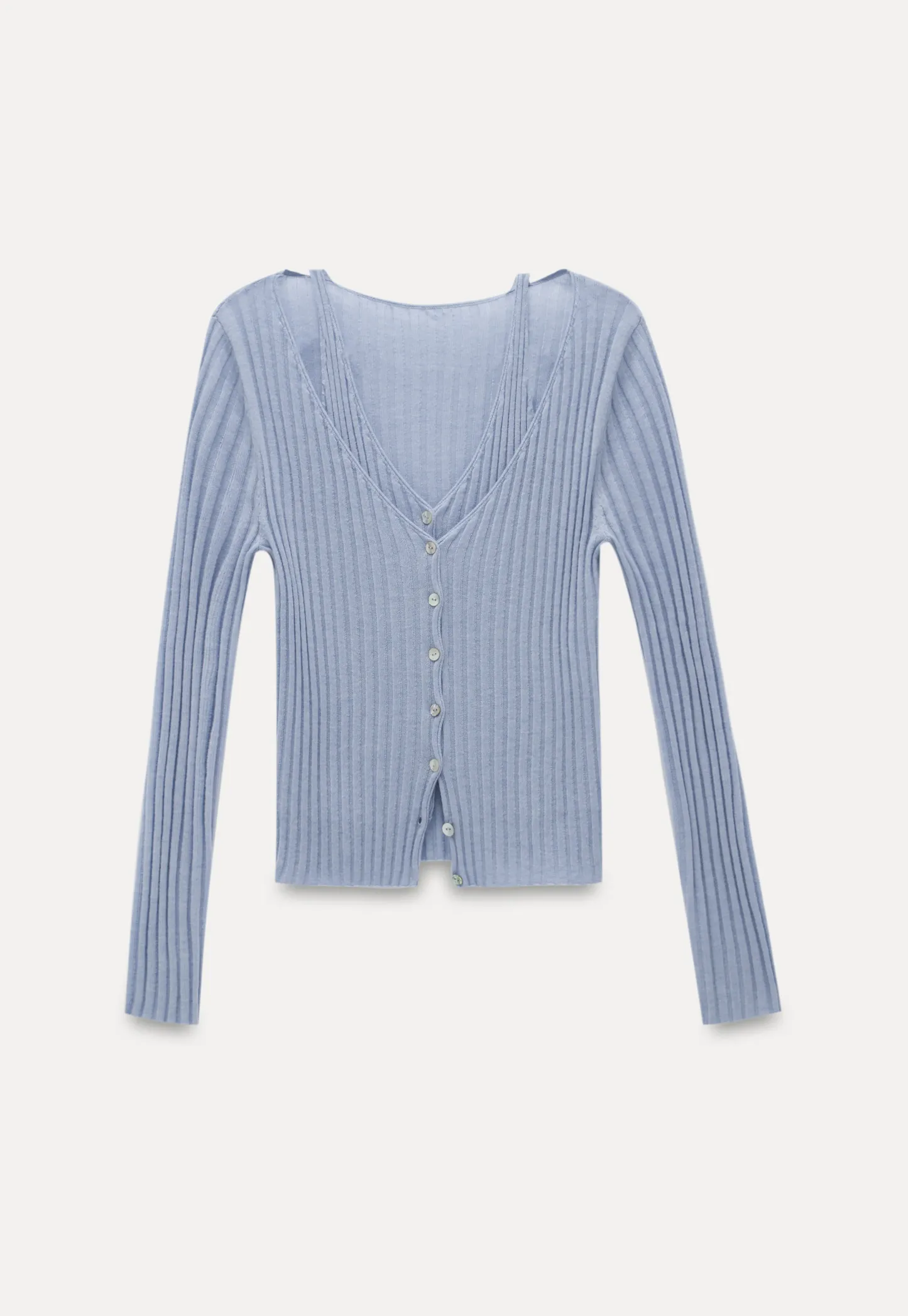 Ribbed Long Sleeve Knit Top