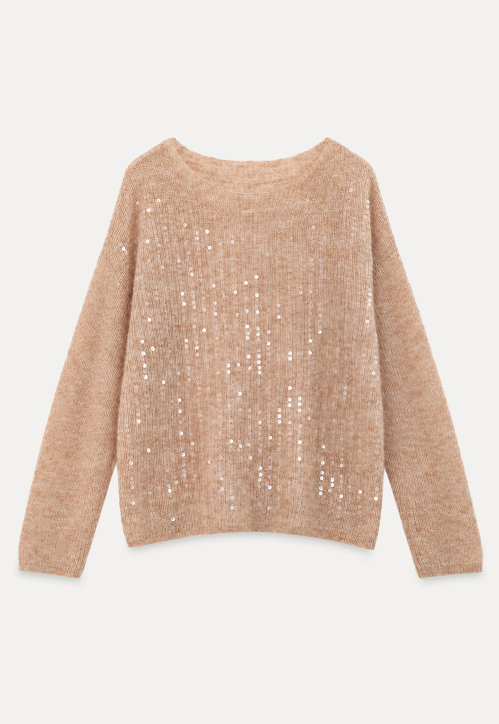 Sequined Sheer Knit Sweater