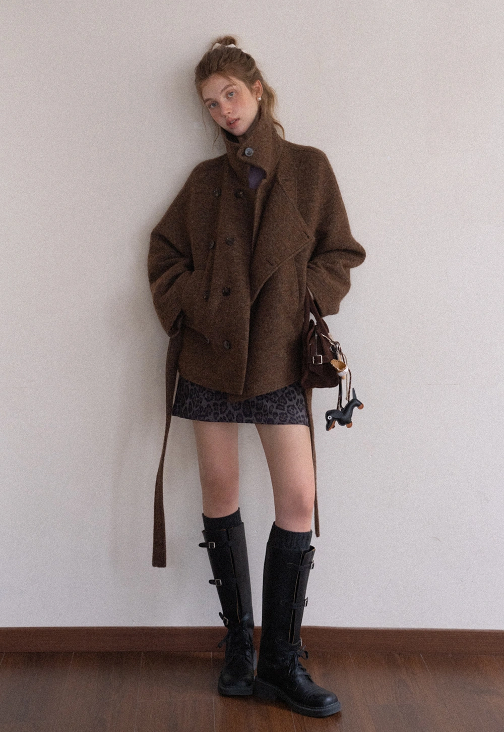 Womens Casual Wool Blend Short Coat