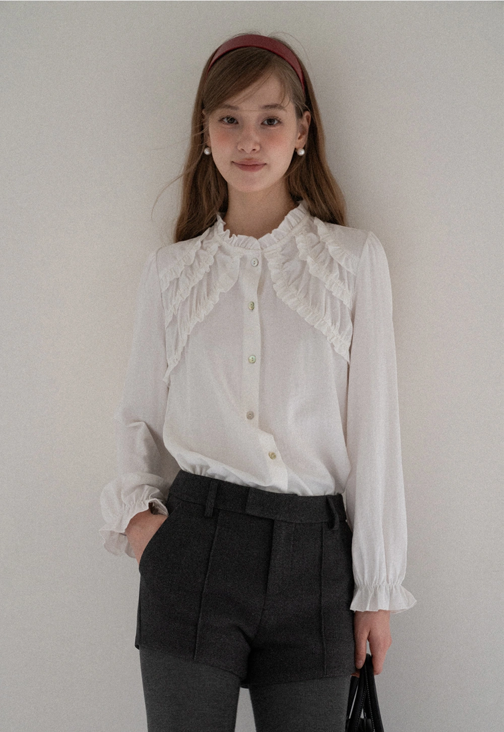 Women Elegant Pleated Shorts with Pockets High Waist